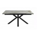 Стол обеденный SIGNAL COLUMBUS Amber Bianco белый/черный 160-240/90